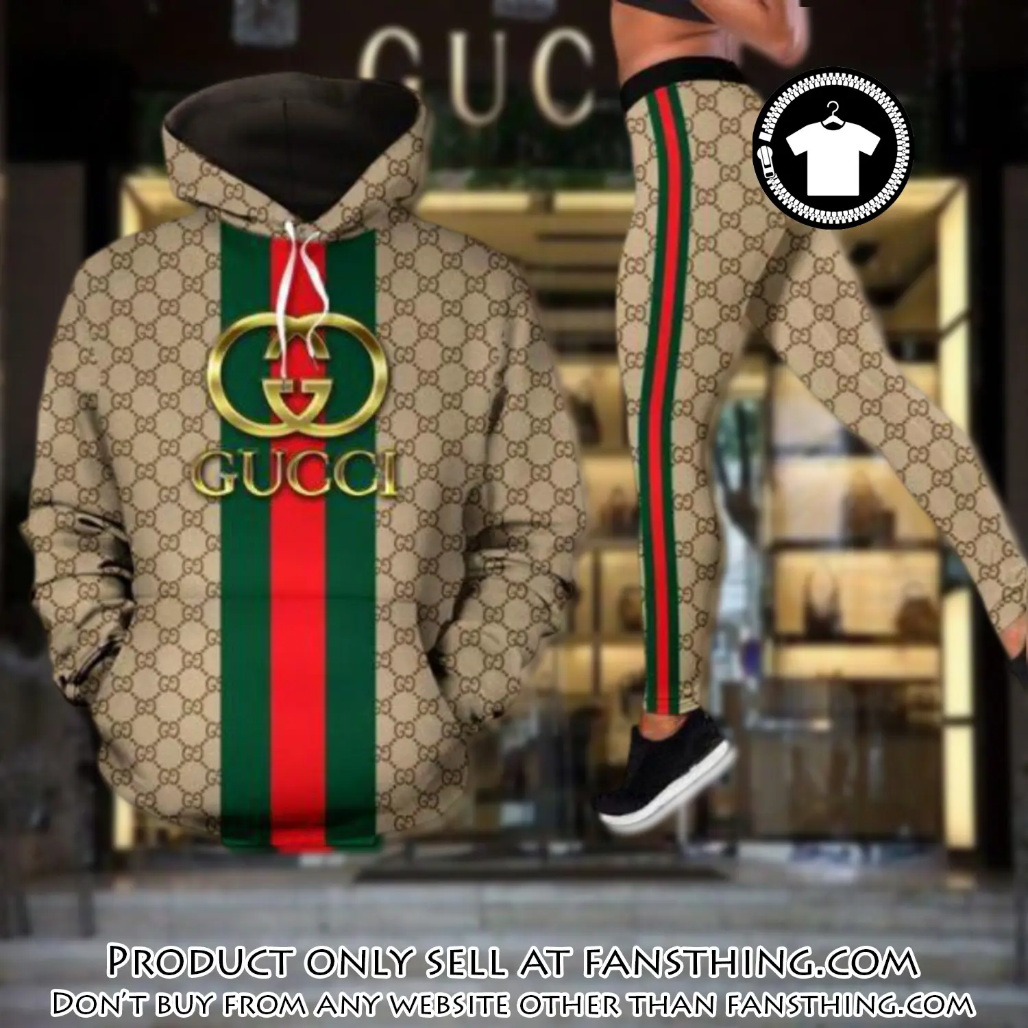 Gucci stripe hoodie legging set luxury for women vv5 fst5506573